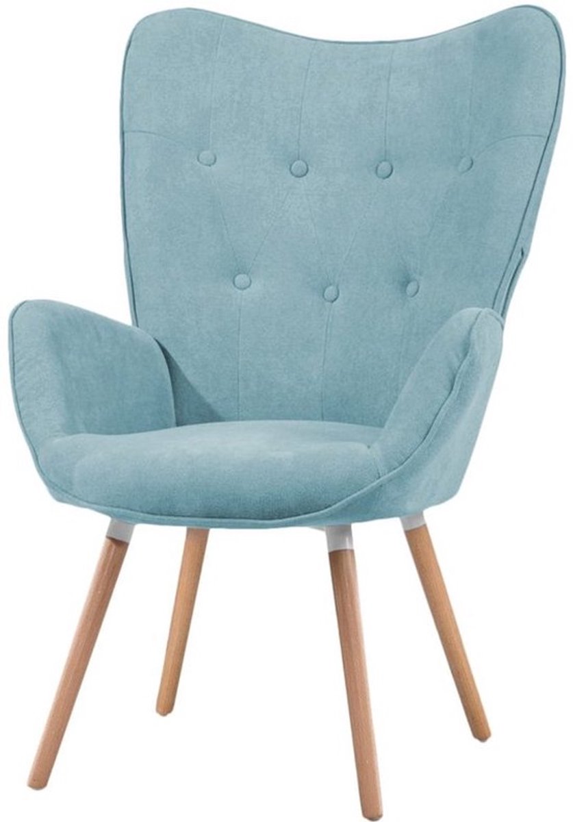 Nordic fauteuil – armstoel – loungestoel – zetel – relaxstoel – groen katoenen bekleding –