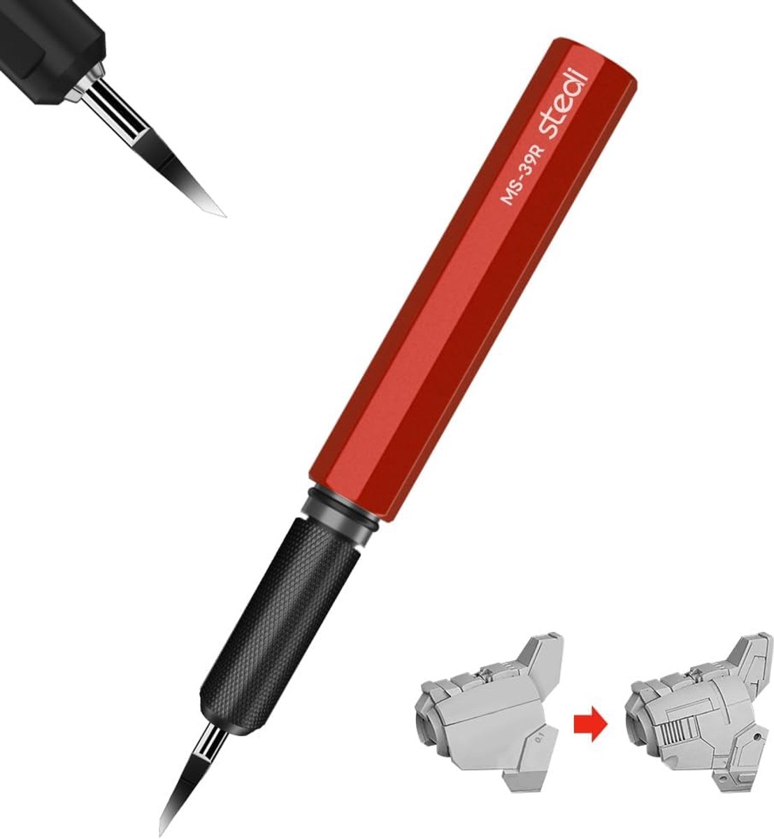 SnelShoppen - Model Scratch Pen 0.1mm Tungsten Stalen Blades voor Modelbouw, Line Engraving, Panel Lines, Resin, Rood