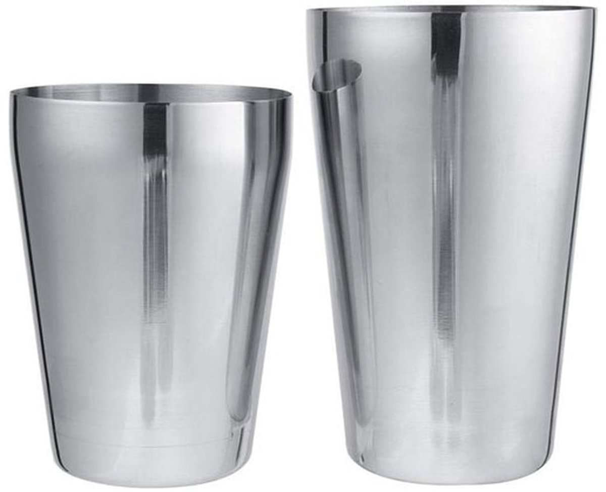 Cocktail Shaker Professionele Set - Boston Shaker - Roestvrij Staal - 2 Stuks - Mixen van Cocktails - Duurzaam en Gebruiksvriendelijk