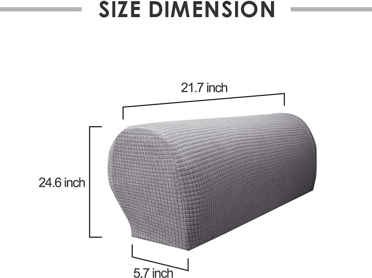 SnelShoppen - Waterproof Armsteunhoezen Set van 2 Verstelbare Spandex Antislip Arm Caps voor Stoel Bank Donkergrijs, Perfect voor Kinderen en Huisdier