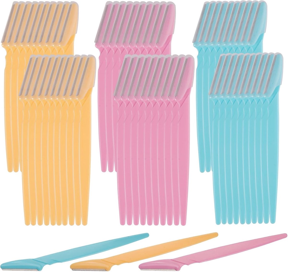 SnelShoppen - 60 Stuks Gesichtsrasierer voor Dames, Professionele Augenbrauen Rasierer, Eyebrow Razor Set voor Dermaplaning, Gezichtsverzorging en Per