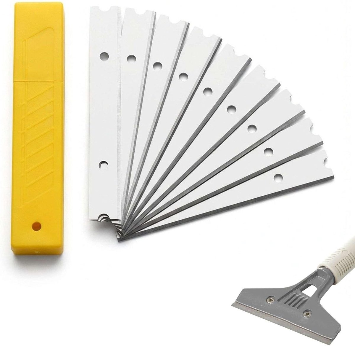 SnelShoppen - 10 x Vervangende Bladen 100 mm voor Schrapers, Extra Scherpe Carbon Staal Bladen voor Ramen, Behangschrapers, Glasschrapers, Sticker en