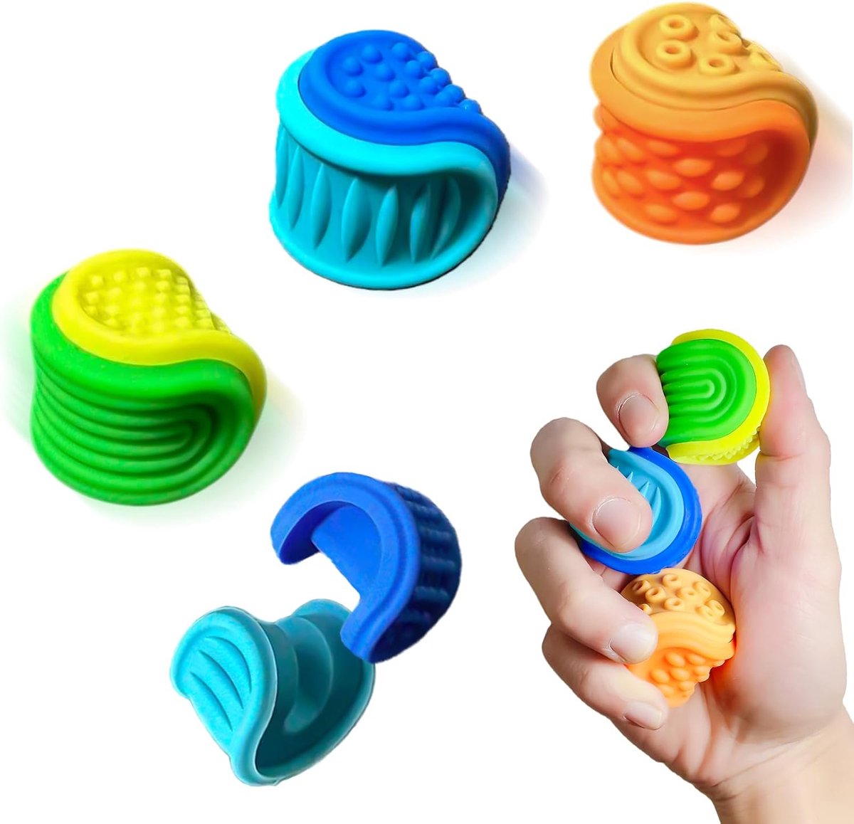 SnelShoppen - 3 Stuks Echehi Sensory Balls - Stressballen voor Volwassenen en Kinderen - Dubbele Textuur voor Zintuiglijke Stimulatie - Kalmerende Spe