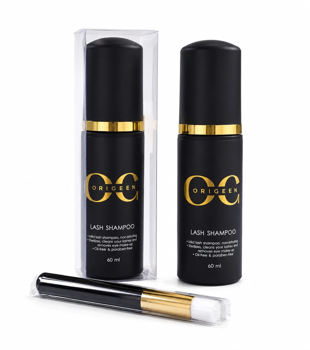 Origeen Lash Foam en oog make up remover - Lash foam - Zonder parabeen - Steriliseren - Olievrij - Desinfecteren - Oil free lash lash cleanser - Oilfree eye make up remover - Geschikt voor gevoelige ogen en contactlens drager - 60 ml