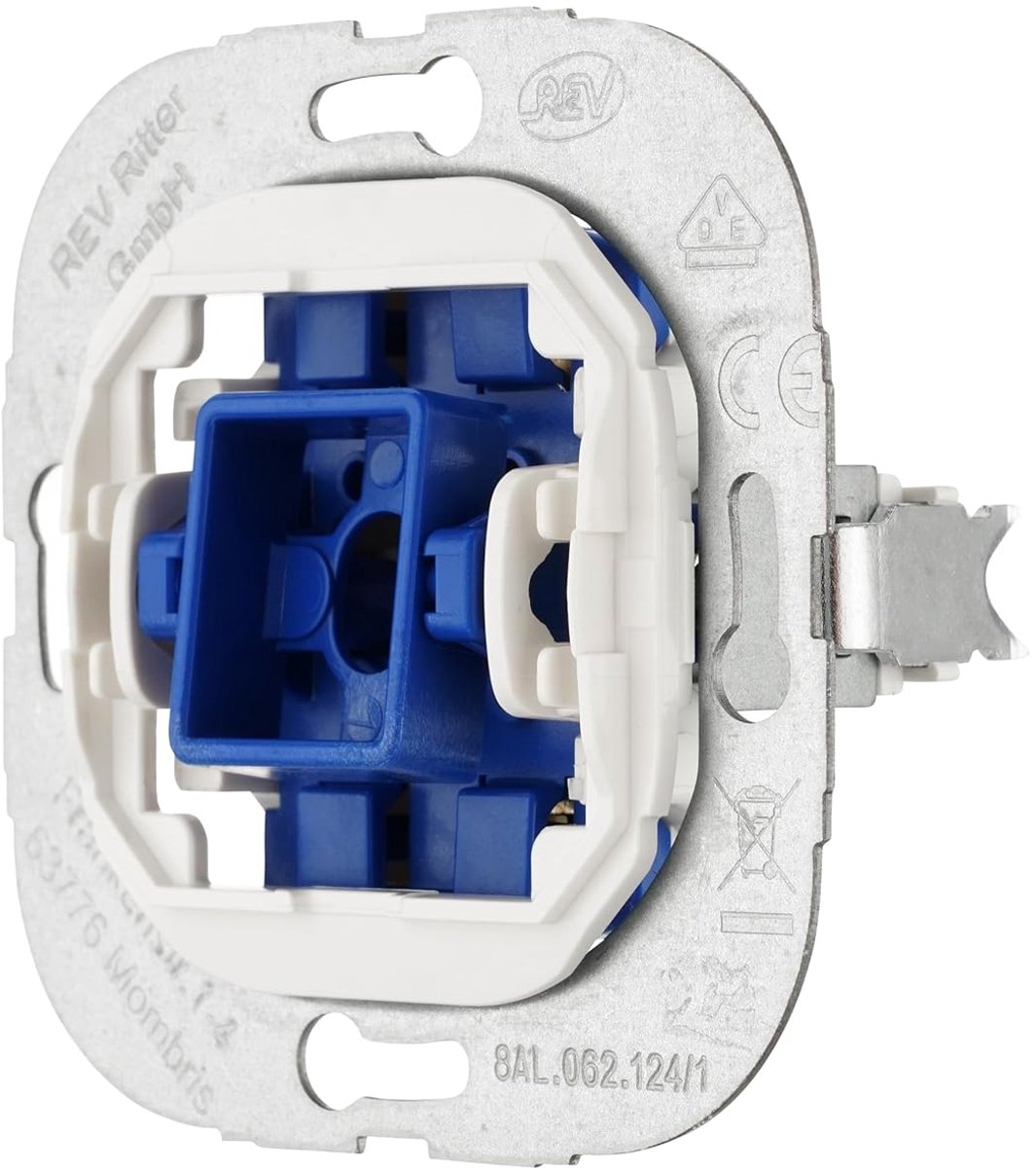 SnelShoppen - Drukknop Lichtschakelaar 230VAC - Flush-mounted - 10A - Blauw - Voor Futura, Matrix, Optima, Quadro, Radius, Studio en Vario