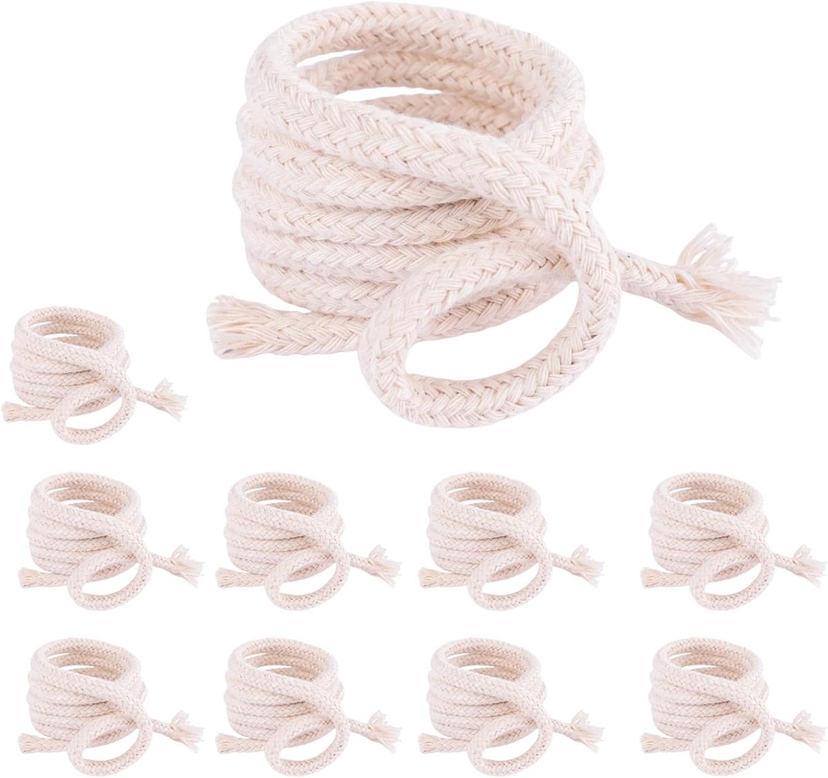 SnelShoppen - 10m Wick voor Olielampen, 6mm Verstelbare Katoenen Doek, Petroleum Lampen, Geschikt voor Tuinlampen en Bamboe Fakkels (10×1m)
