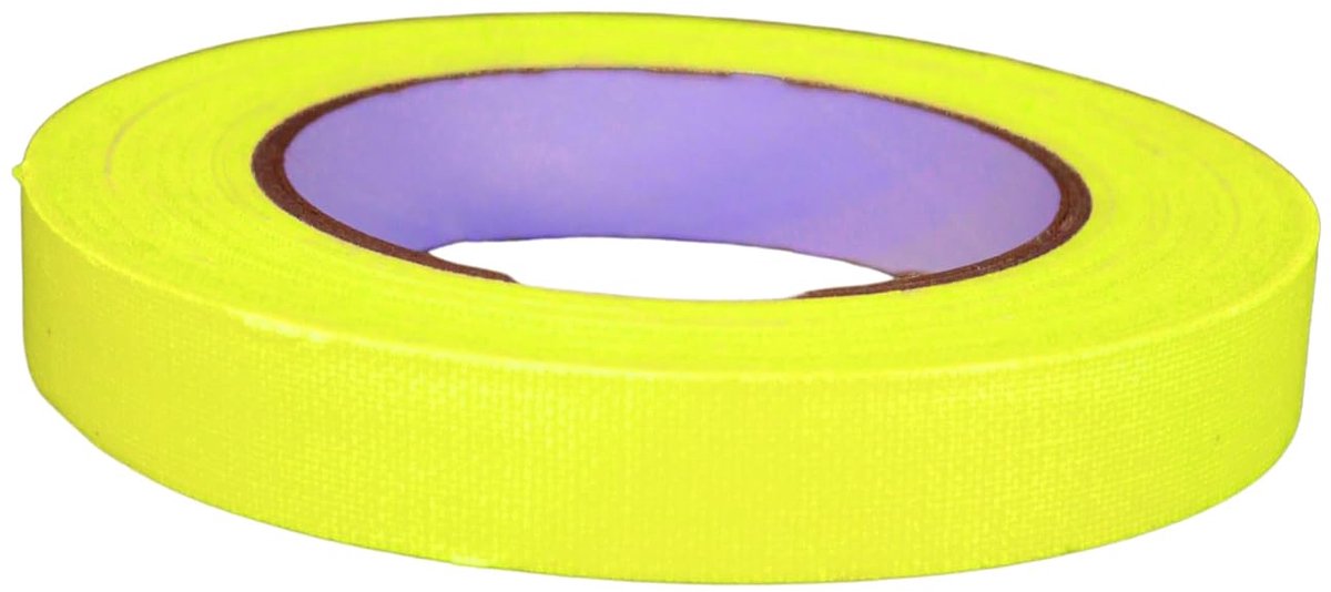 SnelShoppen - UV FLOOR Gaffer Tape Neon Geel 19 mm x 25 m - Premium Kwaliteit Decoratieve Tape voor Feest, Rave, Neon Party, Fluorescent, Ruimte Afbak