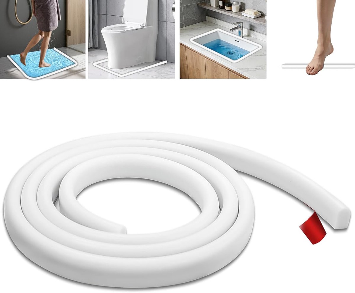 SnelShoppen - Zelfklevende Douche Sealing Strip 200 cm - Rubber Waterstopper - Flexibel Wandprofiel - Spatbeschermer - Doucheafdichting voor Droog en