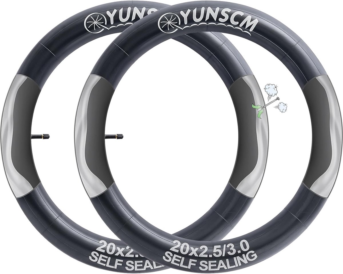 SnelShoppen - 2-PCS 20 Inch E-Bike Binnenbanden 20X2.5/3.0 AV32MM Schrader Ventiel Geschikt voor 20X2.7/20X2.8/20X2.9/20X3.0