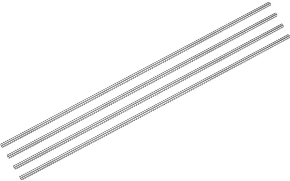 SnelShoppen - 4 Stuks Ronde Titanium Stangen 1mm Diameter 20cm Lengte GR5 TC4 Metaal Voor Modelbouw Vliegtuigen Auto's Schepen Doe-Het-Zelf Projecten