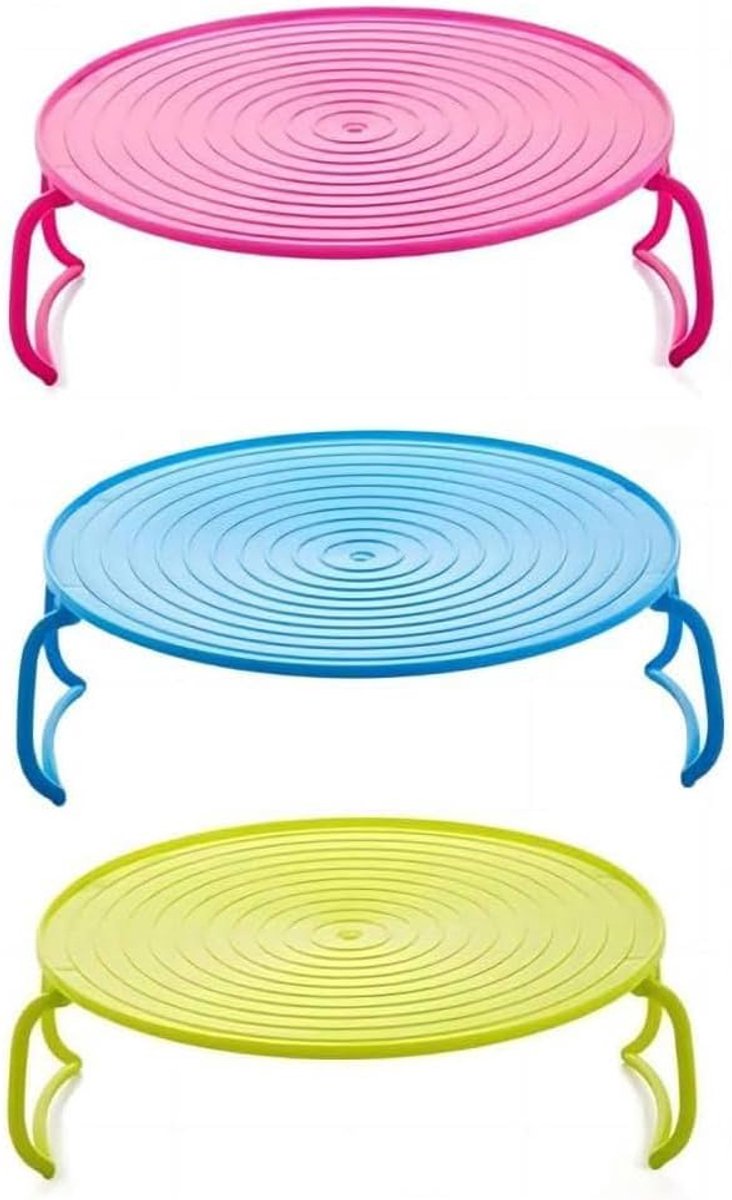SnelShoppen - 3 Laags Magnetron Stoomrek - Ronde Stoomplaat - Kunststof Stoomrooster - Magnetron Accessoire - Voor Keuken en Feest