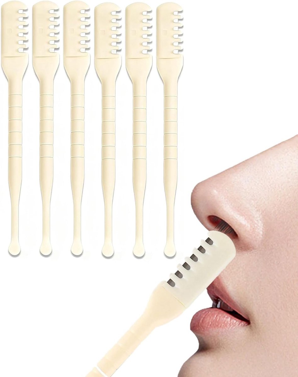 SnelShoppen - Set van 6 Neushaartrimmers voor Mannen en Vrouwen, Ergonomische Neushaartrimmer met Rond Hoofd, Veilig en Precies, Reisklaar en Hygiënis
