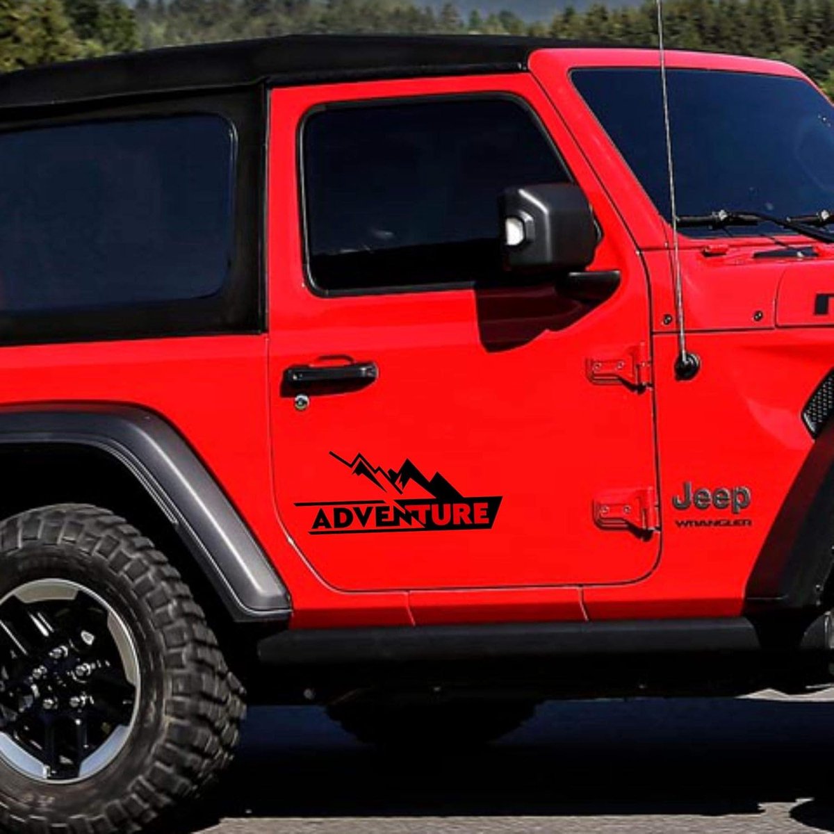 SnelShoppen - 4x4 Off Road Stickers Set van 2 - Adventure Outdoor Car Stickers - 19x11.5 cm - Zwart - Weerbestendige, Waterdichte Stickers voor Auto's