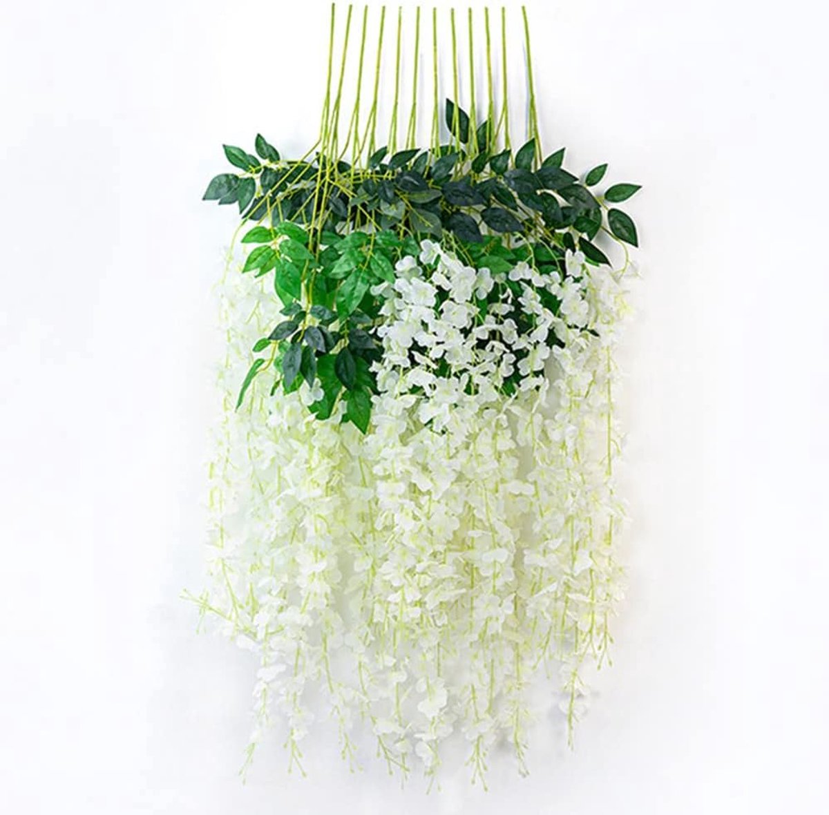SnelShoppen - Wisteria Hangende Bloemen 12 Stuks - 3.6 Voet Kunstmatige Wisteria Silk Bloemen Slingers voor Bruiloft, Feest, Tuin, Buiten Decoratie (C