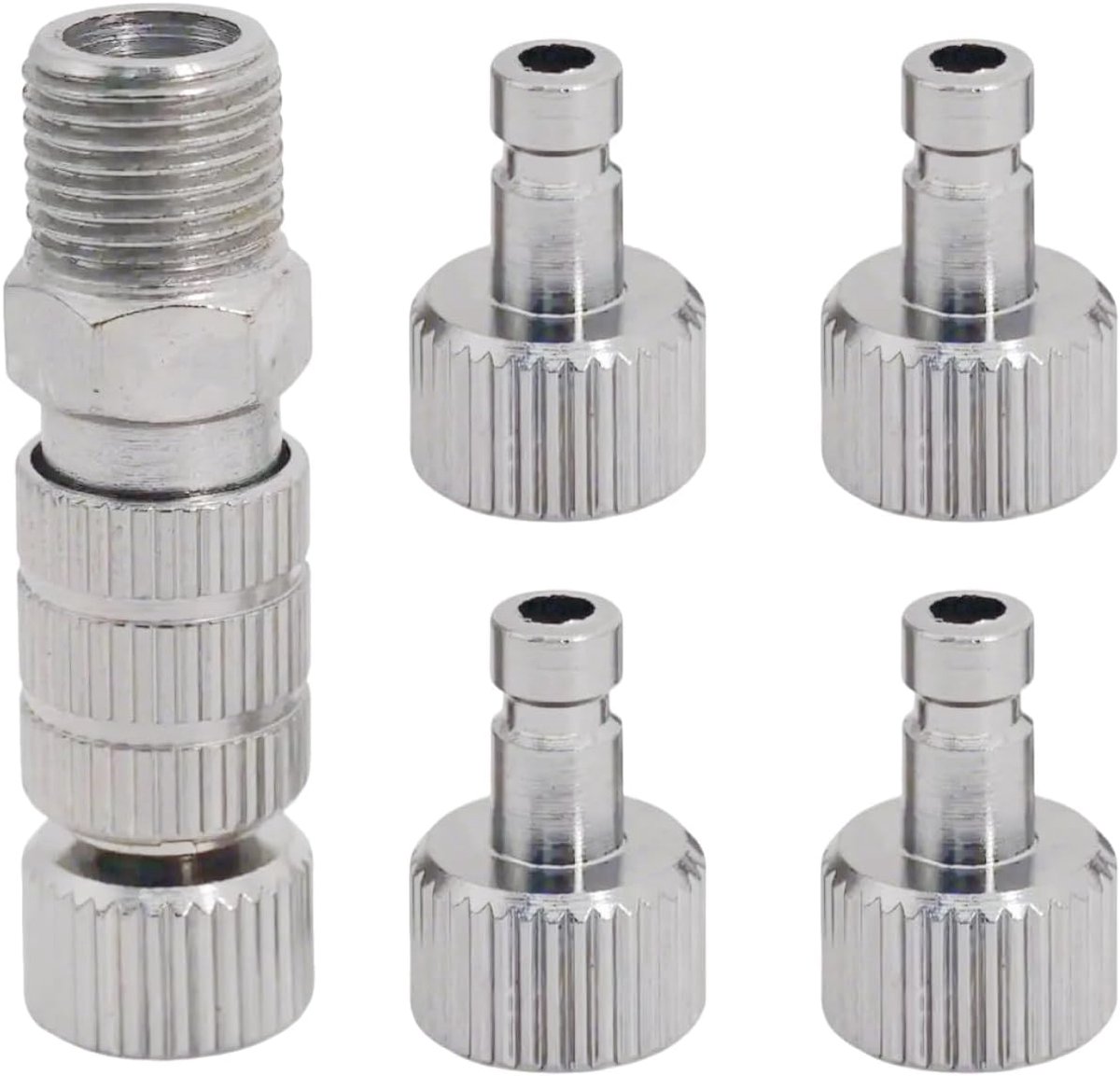 SnelShoppen - Quick Release Adapter Set voor Airbrush - 5-delige Set met 1/8 Inch Mannen en Vrouwen Aansluitingen, Instelbare Controleklep, Airbrush e