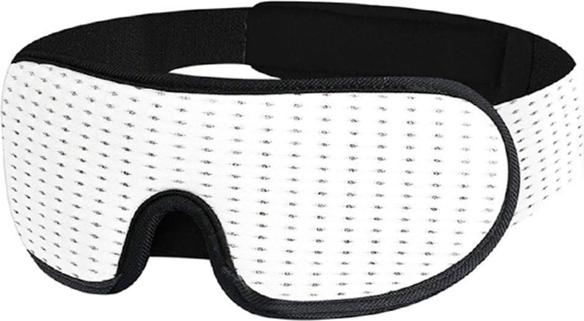 Thijox - Luxe Slaapmasker - 100% Verduisterend - 3D Ademend Traagschuim - Wit - Perfect voor Diepe Nachtrust en Reis - Comfortabel en Lichtgewicht