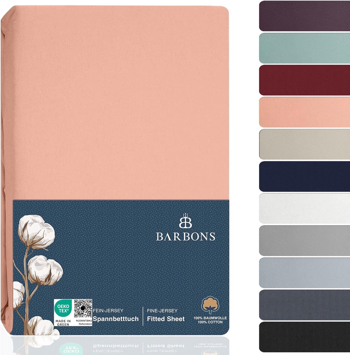 Thijox - Hoeslaken 120x200 cm - 100% Katoen Jersey - Oeko-TEX Gecertificeerd - Roze - Gesc