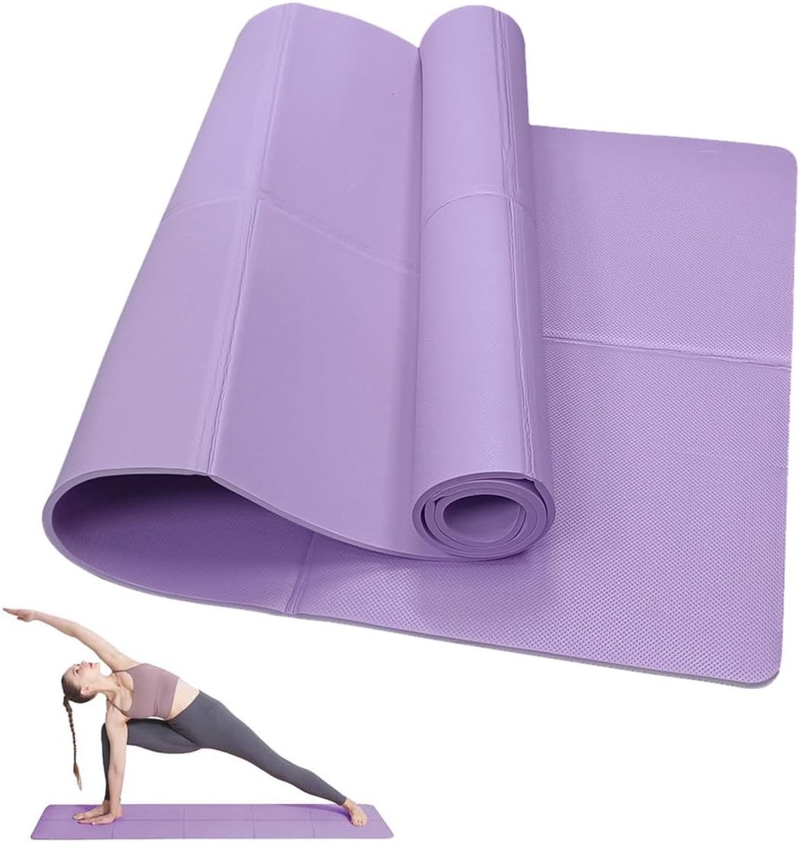 SnelShoppen - Yoga Mat voor Fitness, Pilates, Workout - 6 mm Dikke EVA Gymnastiekmat - Vouwbaar, Antislip, Voor Binnen en Buiten, Camping en Reizen -