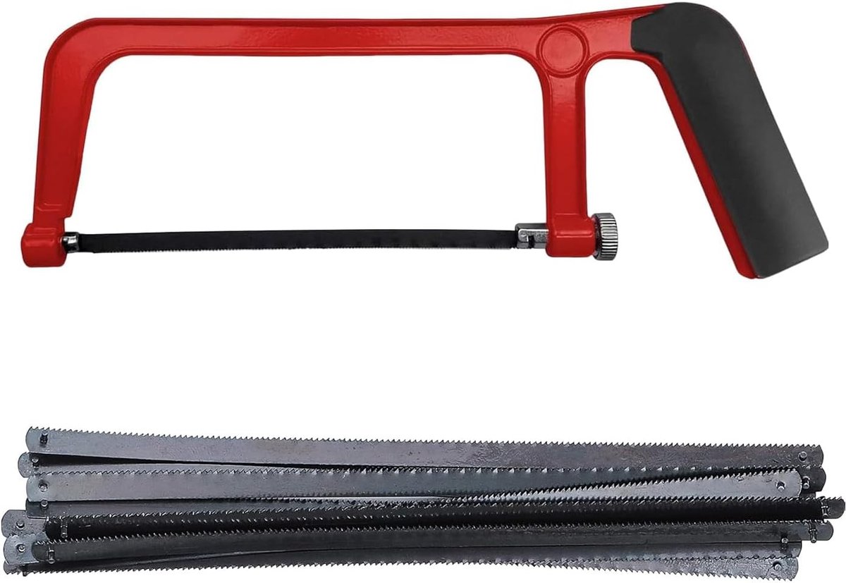SnelShoppen - Professionele Mini Hacksaw met 30 Zaagbladen, Handzaag voor Metaal, Hout, Plastic en Muur, Compacte PUK Zaag voor DIY en Professioneel G
