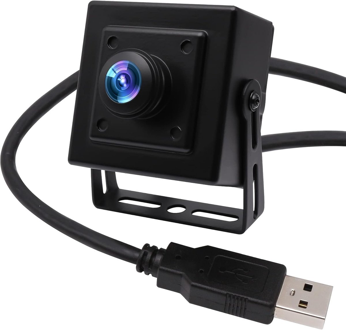 SnelShoppen - Fisheye USB Camera 8 MP Ultra Wide Angle 180 Graden High Resolution 3264 x 2448 Aluminium voor Industrial PC Laptop, Ideaal voor Panoram