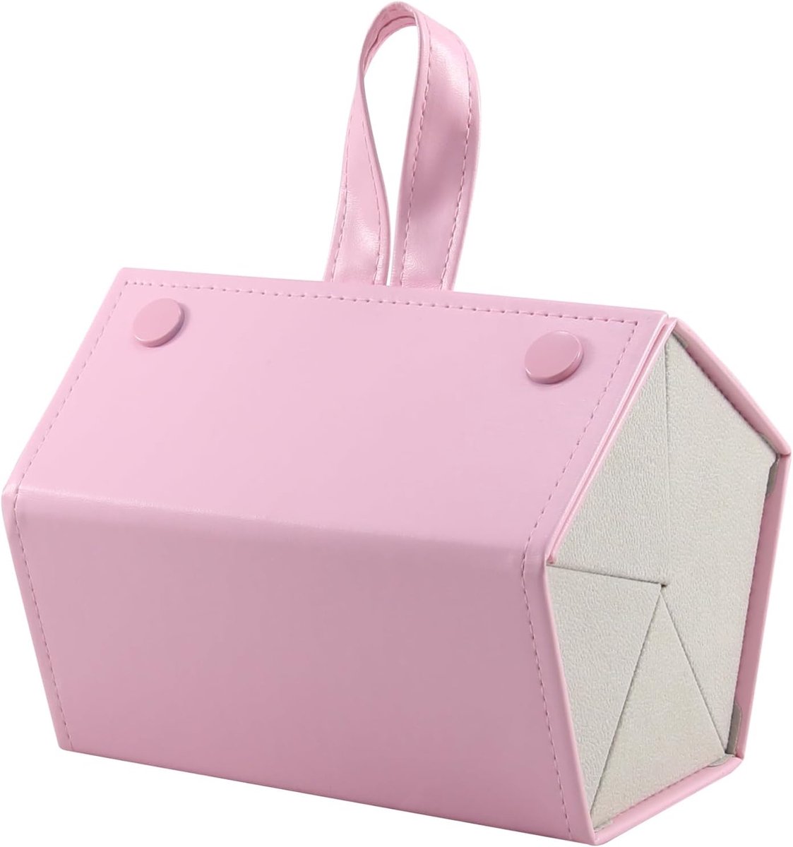 Ophangbare Brillenopbergbox van PU - 5 Vakken - Roze - Geschikt voor Zonnebrillen en Leesbrillen