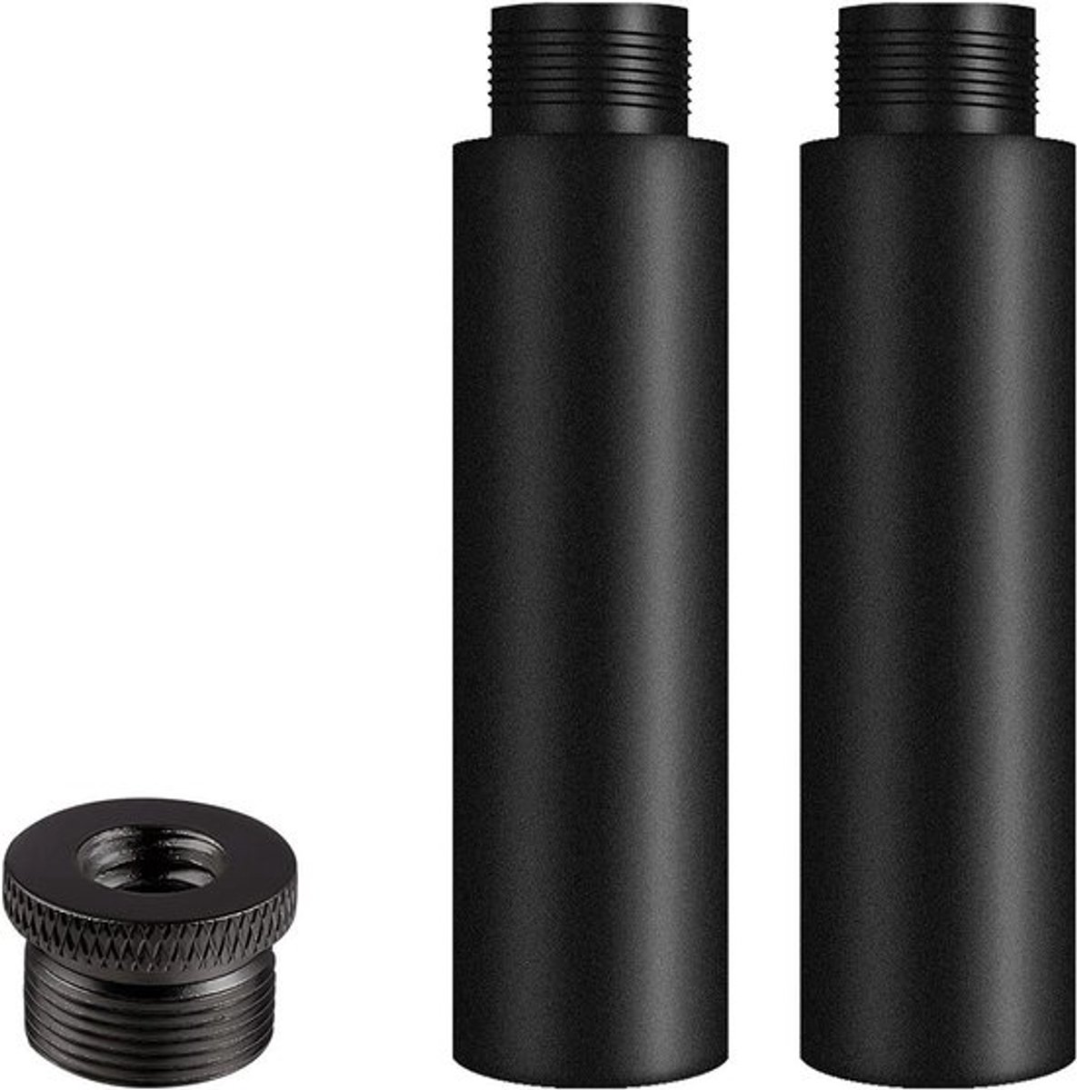 Standaard voor Microfoon Verlengen - 2 Stuks met Metalen Adapter - Geschikt voor Bureaustandaards en Armstandaard - 1-1,5cm Verlengstuk - Zwart