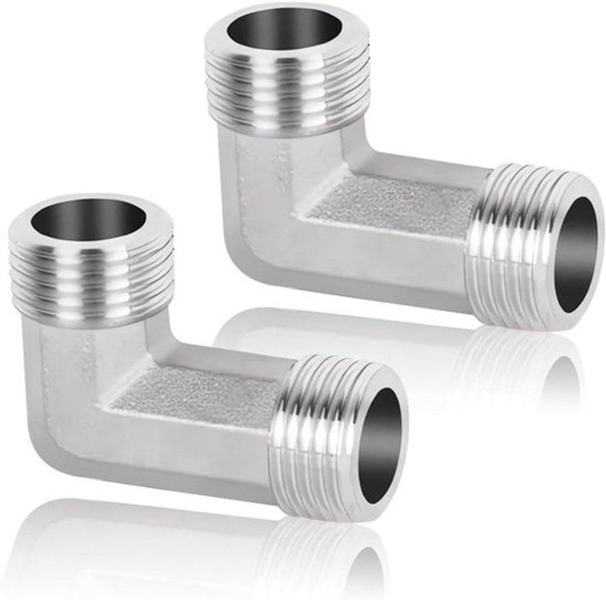 Roestvrijstalen Hoekboog 90° 3/4 inch AG - 2 Stuks, DN20 Sanitaire Aansluitstukken - Geschikt voor Drinkwater