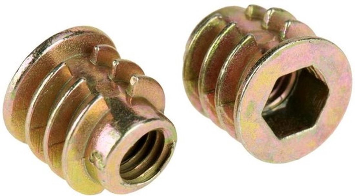 50 stuks houten meubelbouten met hex drive hoofd - M4 x 8mm - Zinklegering - Draad voor hout insert - bouten - meubels bevestigen