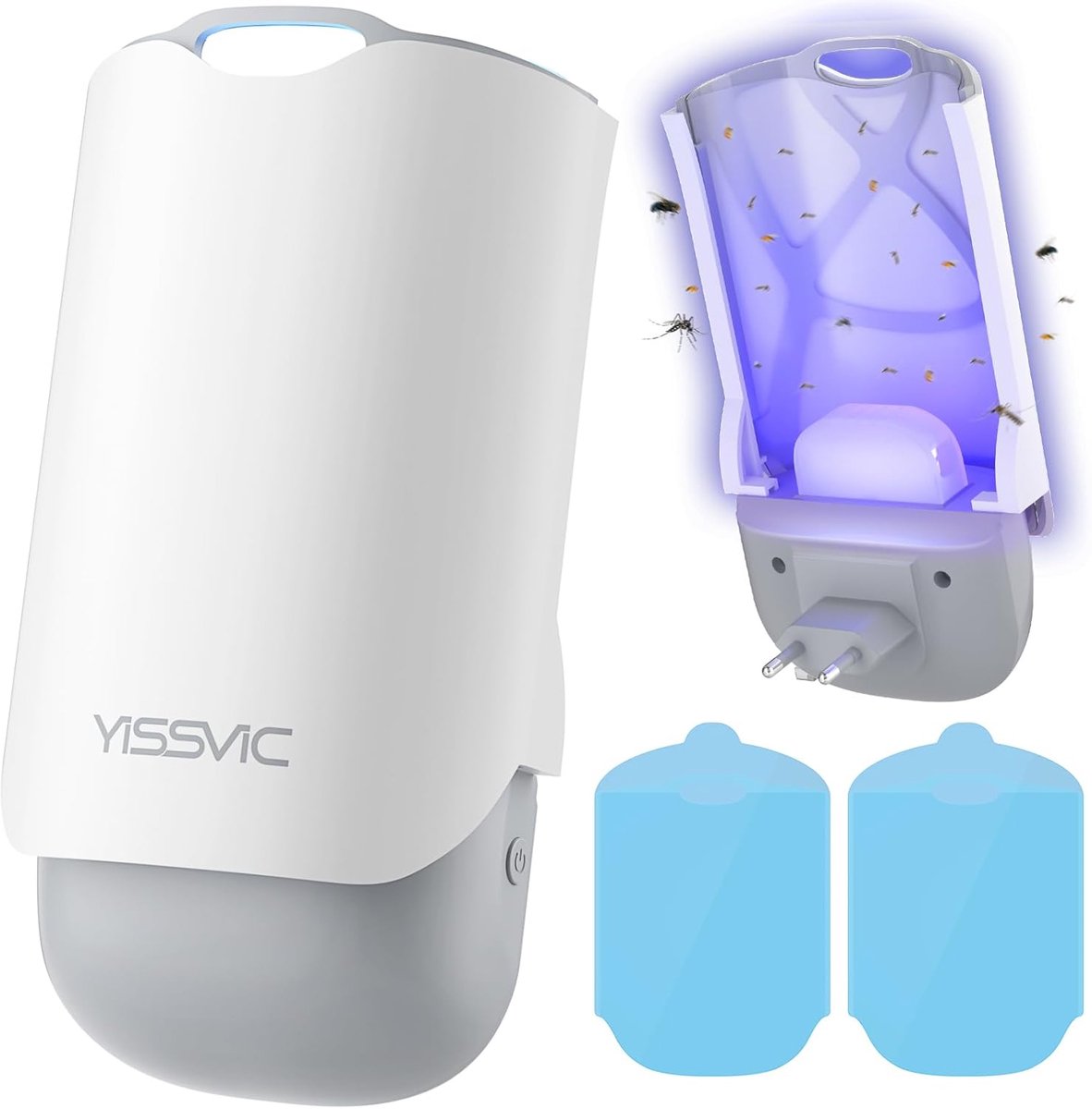 Thijox - Vliegenval/Muggenvanger 365nm UV Licht voor Muggen, Fruitvliegen en Vliegjes - 1 Apparaat + 3 Navullingen - Perfect voor Binnenshuis Gebruik,