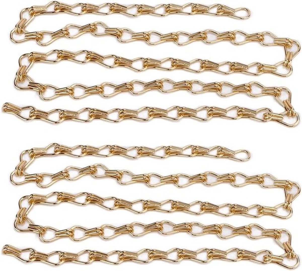 Ketting voor hanglampen - 2 stuks - 1 meter lang - goudkleurig - binnen en buiten - decora