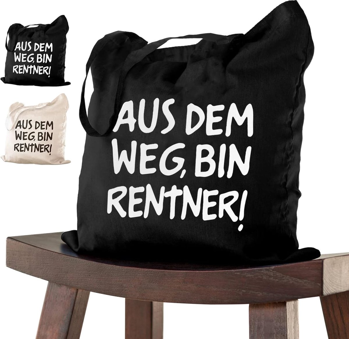 SnelShoppen - ELES VIDA Pensioen Tas 38 x 42 cm - Leuke Verjaardagscadeau voor Collega's, Afscheidsfeest, Retired Gift, Tijdloos Design