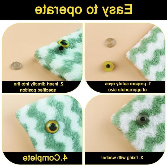 620 stuks Veiligheidsogen en Neus, Multicolore Amigurumi Ogen voor Haakwerk 6-14mm, Knuffeldier Ogen met Wasringen voor Haken en Creatief Handwerk — afbeelding 2