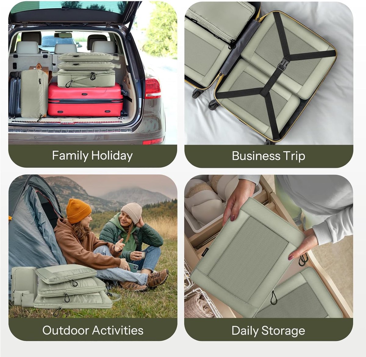 SnelShoppen - Pack of 6 Trunk Organizers - Compressible Packing Cubes - Ruimtebesparende Reisoplossing voor Koffer - Organiseer je Bagage - Ideaal voo