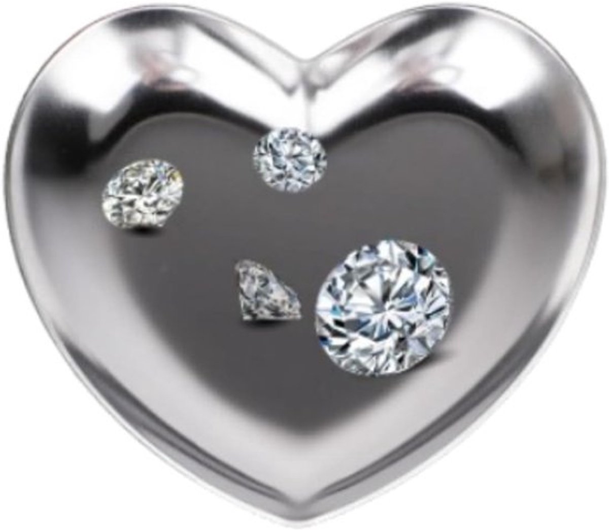 Hartvormige Lade voor Sieraden, Roestvrij Stalen Organizer voor Ringen, Oorbellen en Armbanden voor Vrouwen en Meisjes