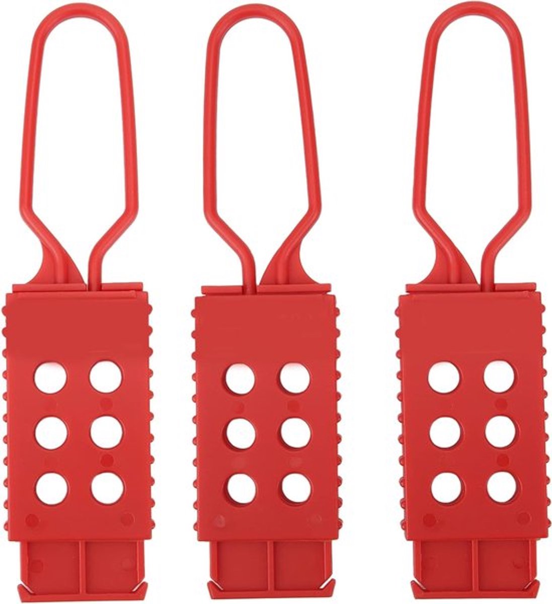 Veiligheidshangslot Hasp voor Elektrische Isolatievergrendeling - Set van 3 stuks met 6 Gaten - Nylon Hangslot Accessoires - Tag Out Lock Out - Duurzaam en Betrouwbaar