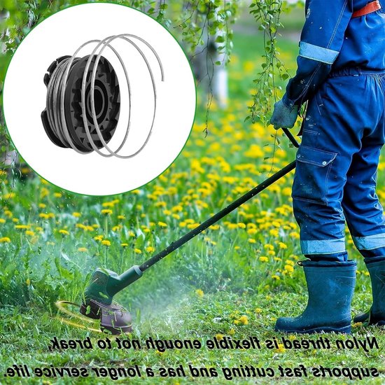Nylon Snijspoelen Set van 6 Stuks 1.65mm voor Grastrimmer met Deksel en Draadspolen voor Tuinonderhoud — afbeelding 4