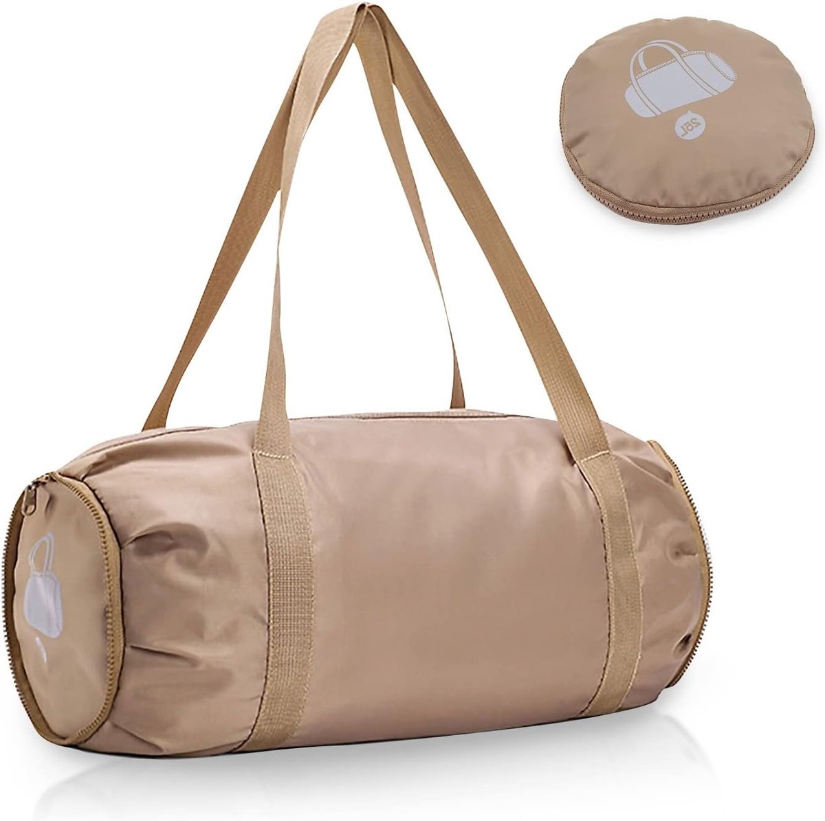 Vouwbare sporttas met nat-droog tas, ultralichte reistas, grote capaciteit duffel, waterdichte draagtas voor weekendtrips, stranduitstapjes en sportactiviteiten, bruin en stijlvol