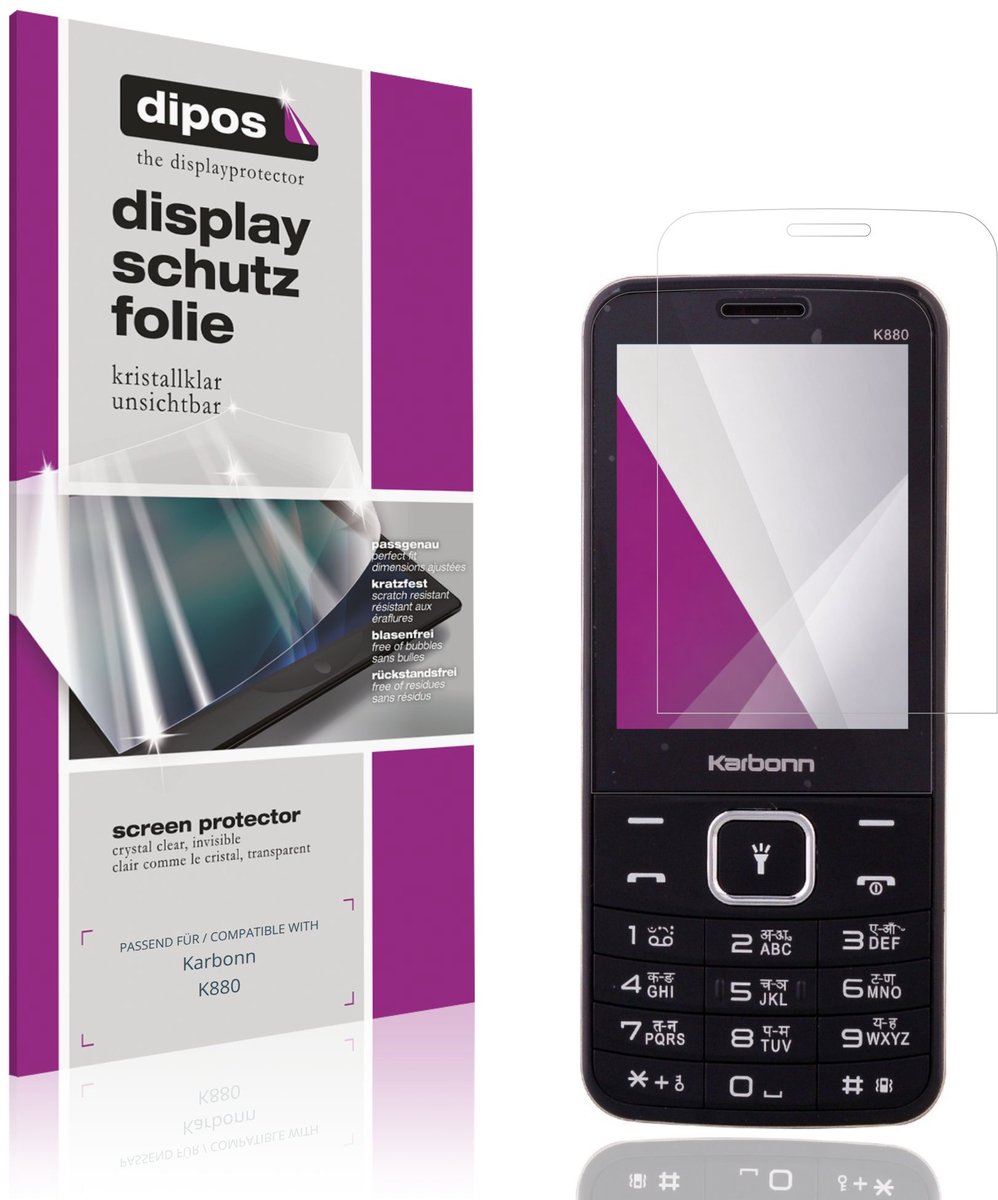 dipos – 4x Beschermfolie geschikt voor Karbonn K880 | Krasbestendige & heldere Screenprotector Ultra-Thin