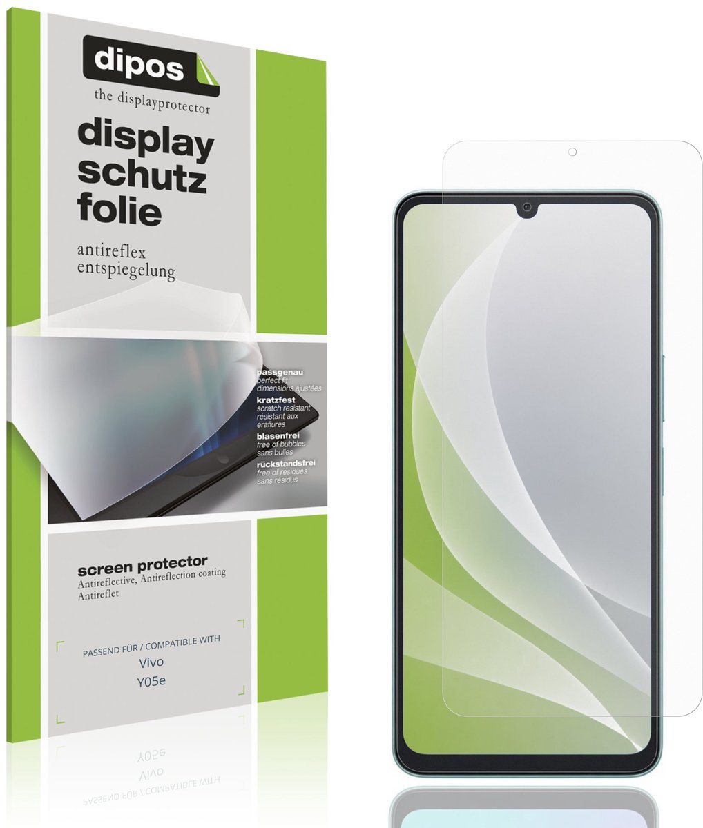 dipos – 4x Matte Beschermfolie geschikt voor Vivo Y05e | Krasbestendige & antireflecterende Screenprotector Ultra-Thin