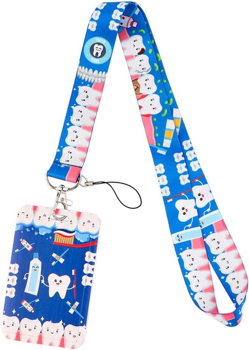 Thijox - 1 Set Omhangkoord voor Identiteitskaart en Mobiele Telefoon - Ideaal voor Artsen, Tandartsen, Verpleegsters, Scholen en Kantoren, Handen Vrij