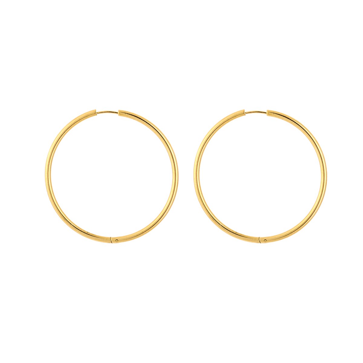 Stainless Steel Basic Hoops 50MM – Tijdloze & Minimalistische Oorringen - RVS - Goud