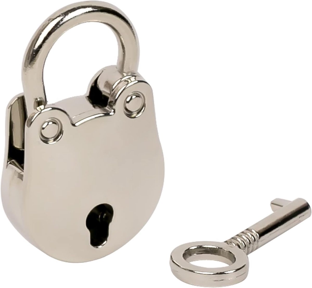 SnelShoppen - Mini decoratieve hangslot met sleutel | 3,8 x 2,5 x 1 cm | Zilverkleurig | Ideaal voor dagboeken, cadeauverpakkingen, sieradenboxen