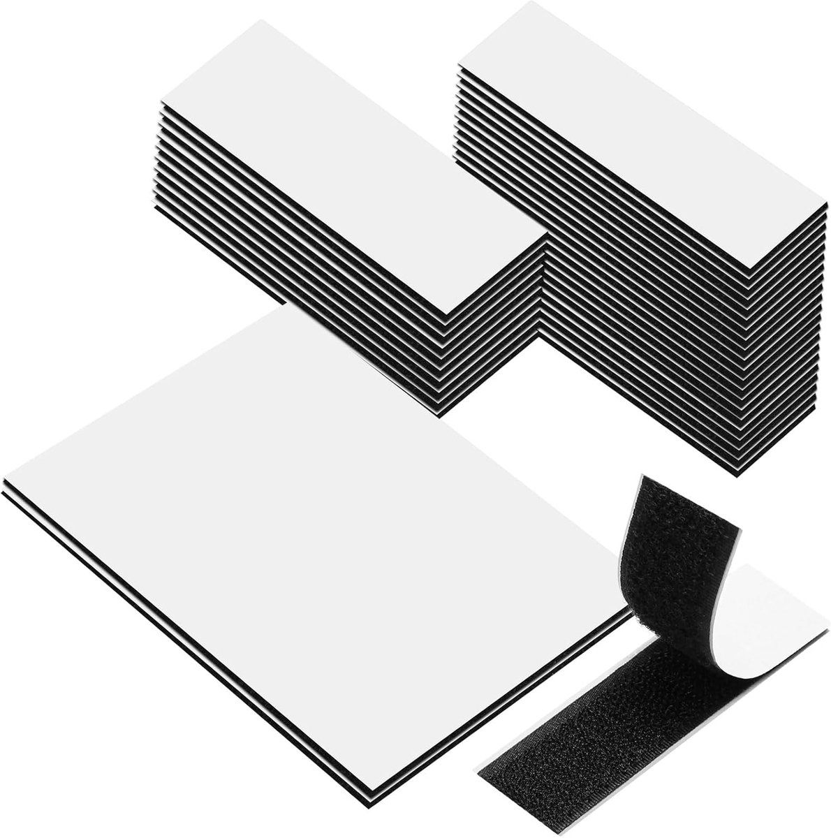 SnelShoppen - Hook and Loop Tape - 32 stuks Assorted Dubbelzijdige Plakstrips - Sterke Hechting voor Wandbevestiging, Foto's, Tapijt Fixeren, Thuis en