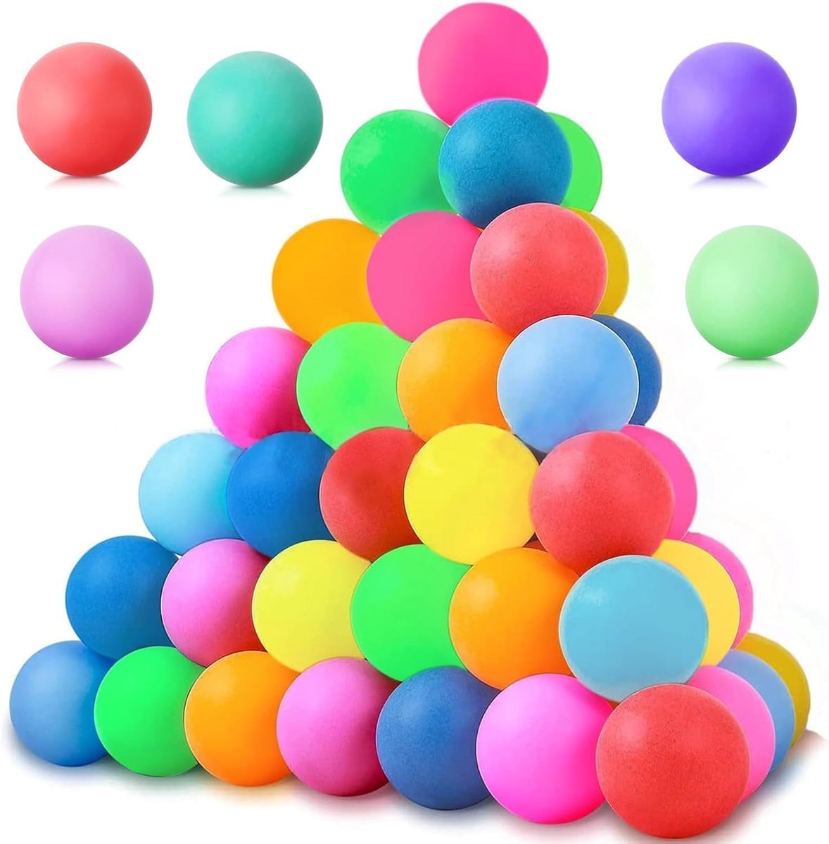 SnelShoppen - 60 Kleurrijke Tafeltennisballen 40 mm - Speelse Ping Pong Ballen voor Feesten, Kinderen, Decoratie