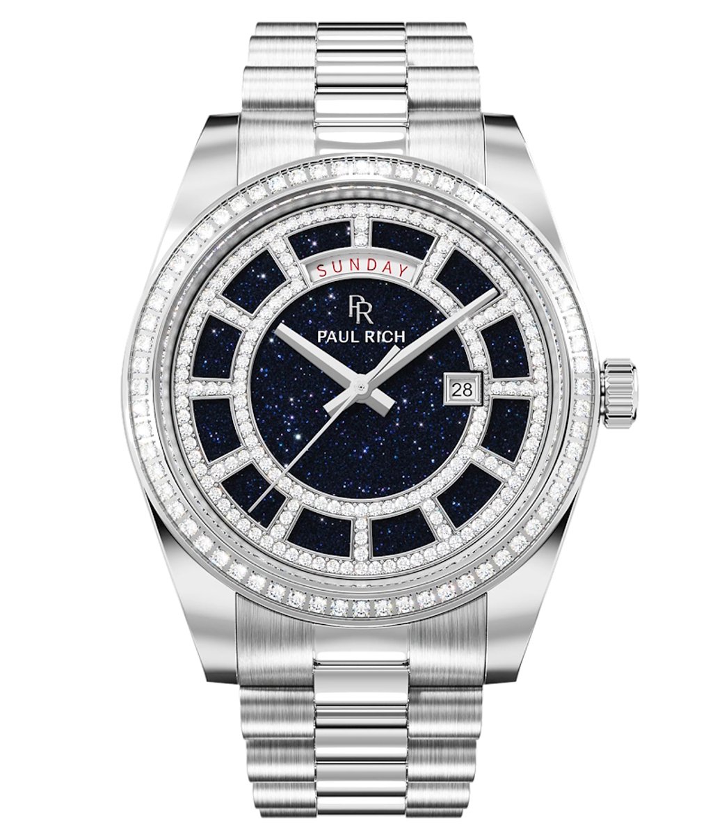 Paul Rich Crown Legacy Silver Aventurine Blue Horloge
