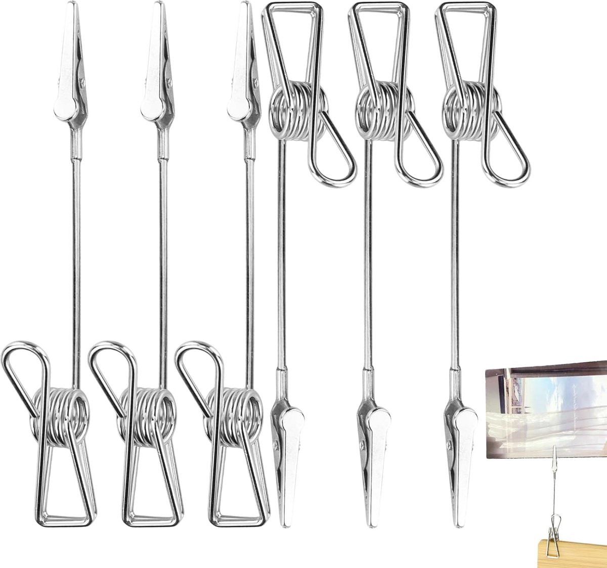SnelShoppen - Photo Holder met Clips 6 Stuks - Metalen Foto Stand - Dubbele Kaart Houder - Notitiehouder voor Thuis, Kantoor en School - Stijlvol en P