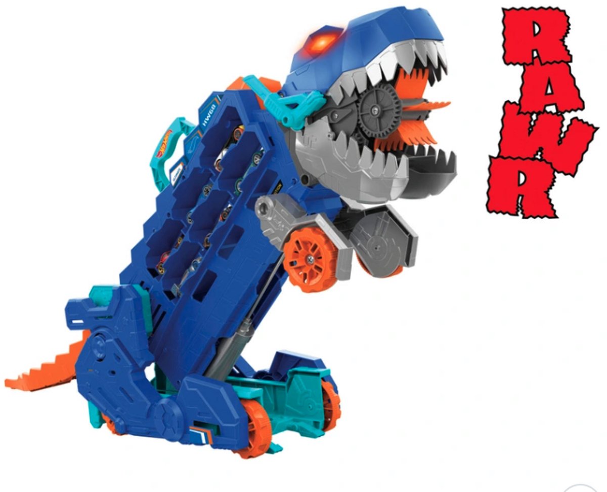 Hot Wheels City - Ultimate T-Rex Transporter - Inclusief 2 Auto's - Speelgoed vanaf 3 Jaar - Vrachtwagen - Auto - Autootjes - Hotweels - Hotwheels Premium - Racebaan - Hot Wheels — afbeelding 2