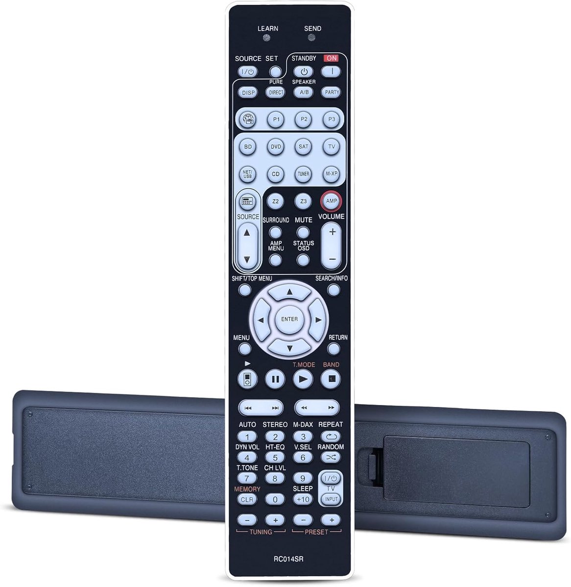 SnelShoppen - RC014SR Vervangende Afstandsbediening voor AV Ontvanger NR1602 SR5006 SR6006 - Ergonomisch, Duurzaam ABS, 26ft Bereik, Geen Programmeren