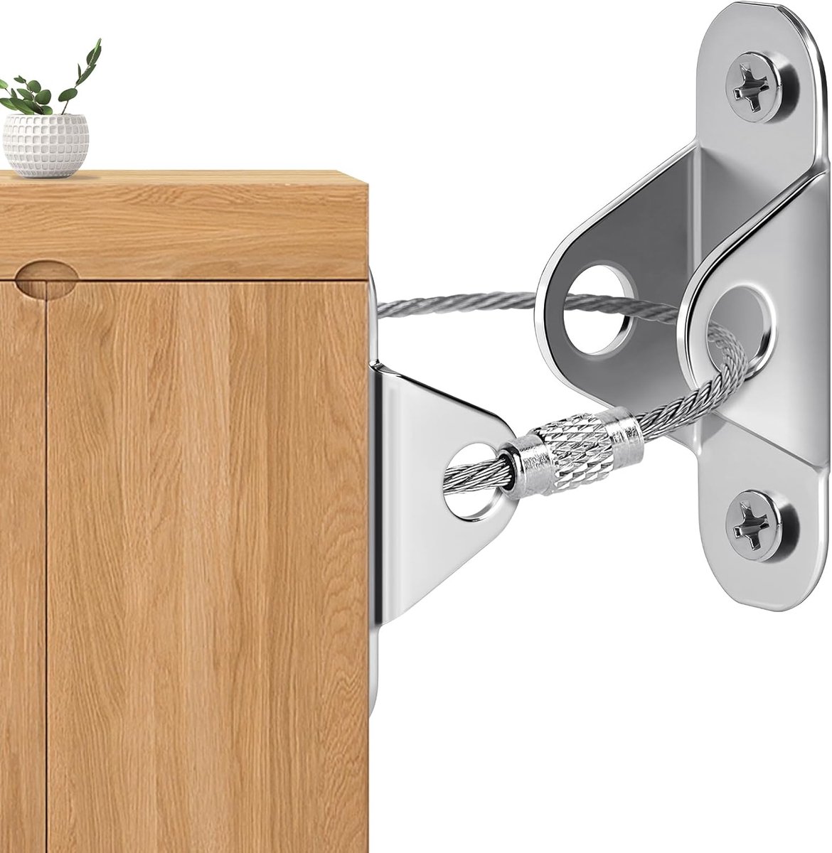 SnelShoppen - 12x Veiligheidsriemen voor Meubels, Anti-kantelbanden voor Kasten, Dressoirs en Boekenplanken, Heavy Duty Metalen Wandankers voor Babybe