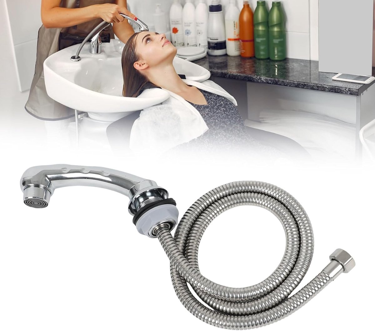 SnelShoppen - Handdouche, Haarverzorging Douchekop, Wasbak Douche, Krachtige Legering Douchekop voor Schoonheid Shampoo, Bedkom en Terugspoeleenheid